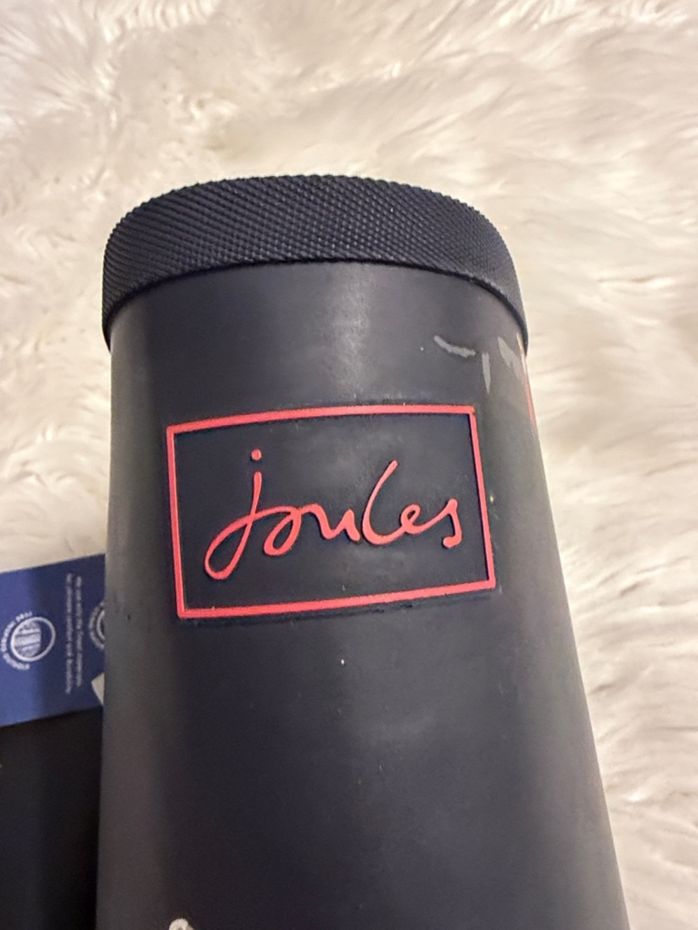 Joules Black Rain Boots with Dog Print and Red Trim size 5 brand new with tag - Picture 5 of 12
